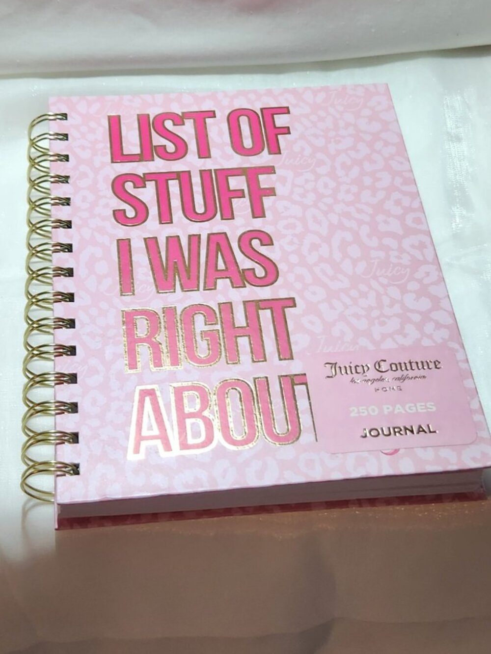 Juicy Couture Journal spiral bound 250 pgs pink BRAND NEW
